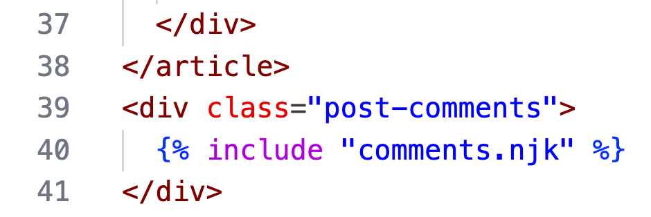 Adding comments to post template