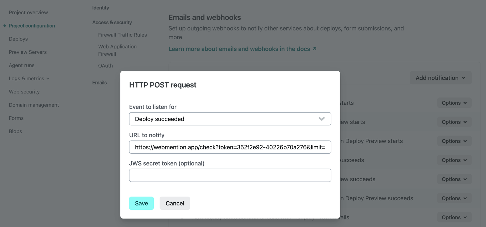 Netlify deploy notification webhook