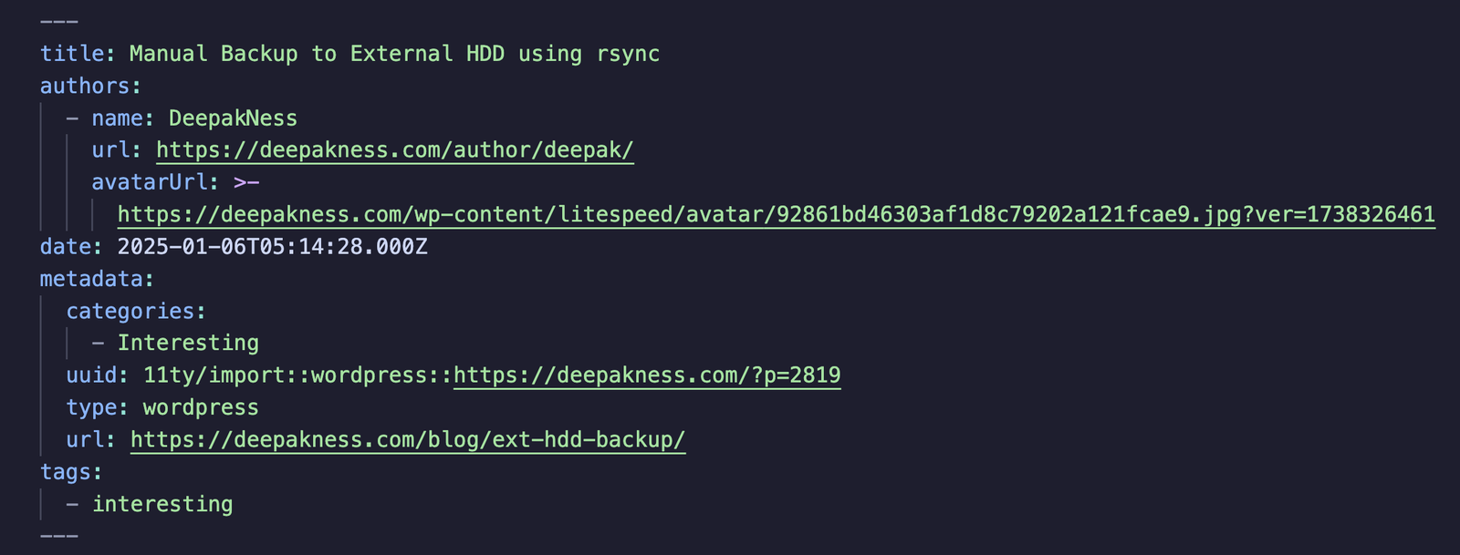 Messy frontmatter of imported WordPress posts