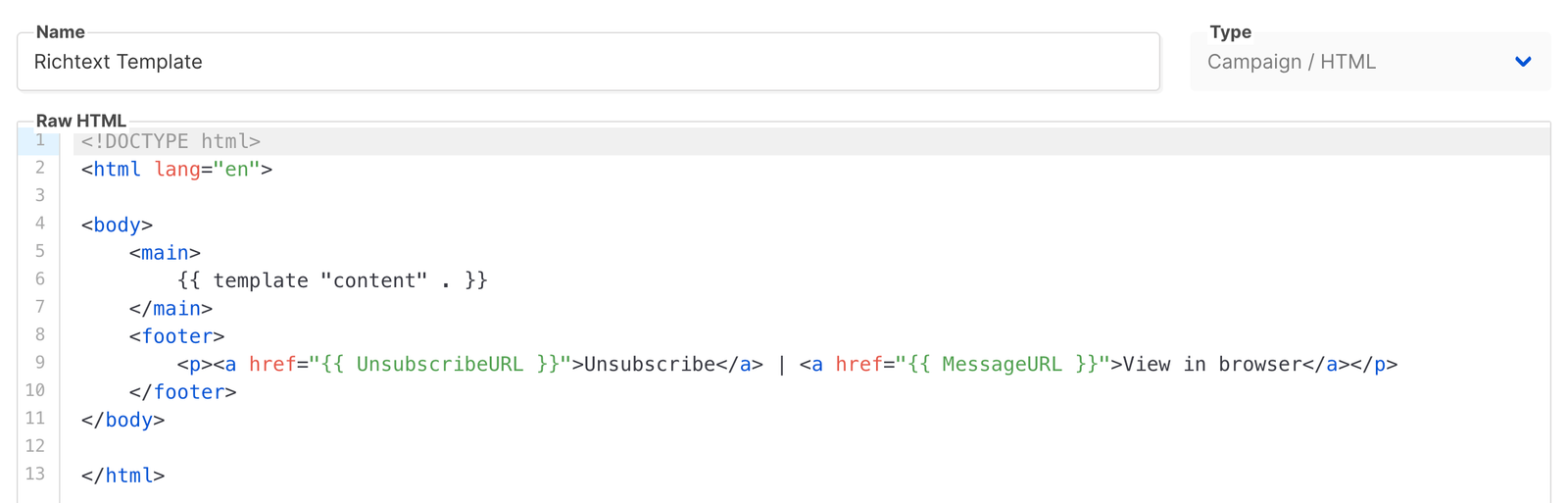 Setting up the default Listmonk template
