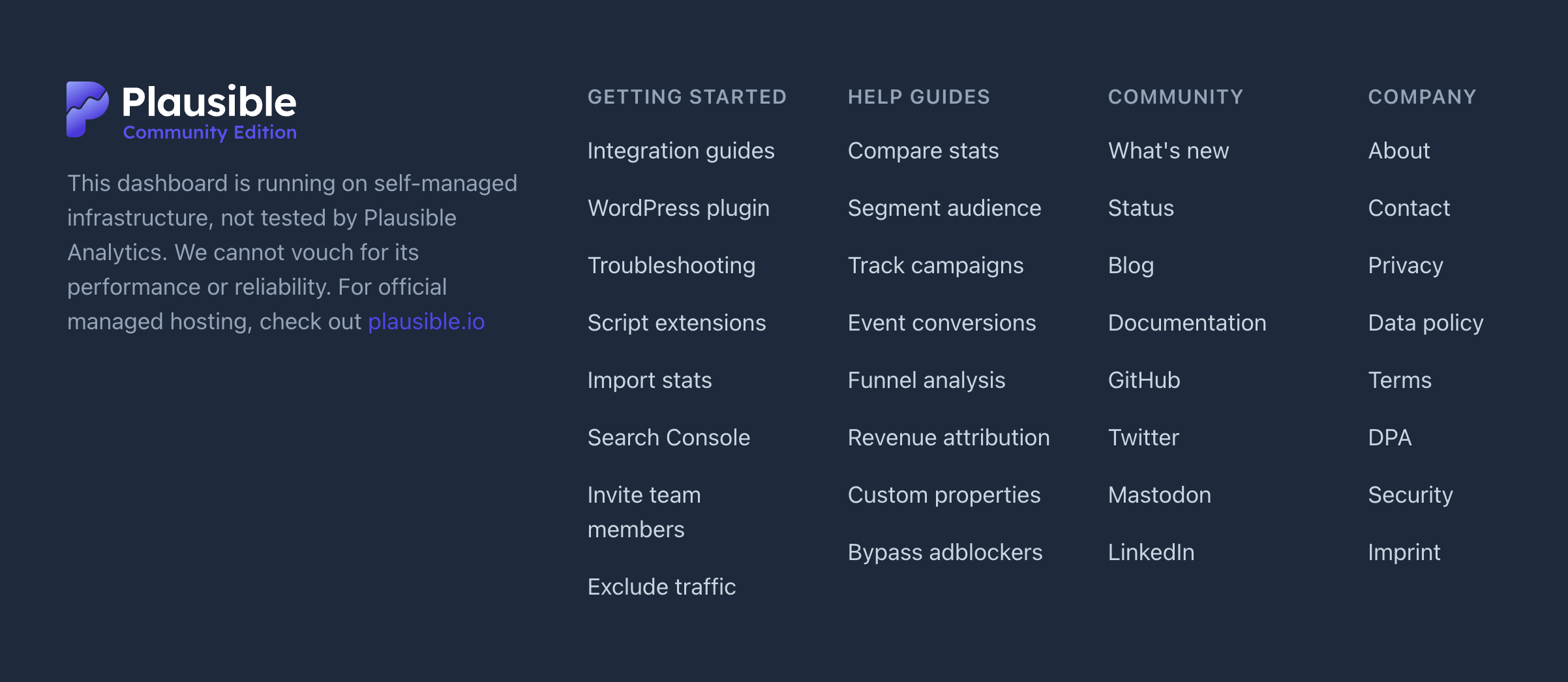 Unnecessary Plausible footer